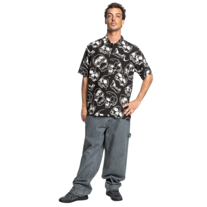 DC FRACTURE SHIRT BLACK SKULLY PRINT - Image 5