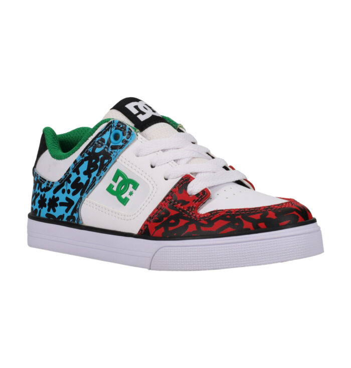 DC YOUTH PURE SHOES WHITE BLUE RED - Image 5