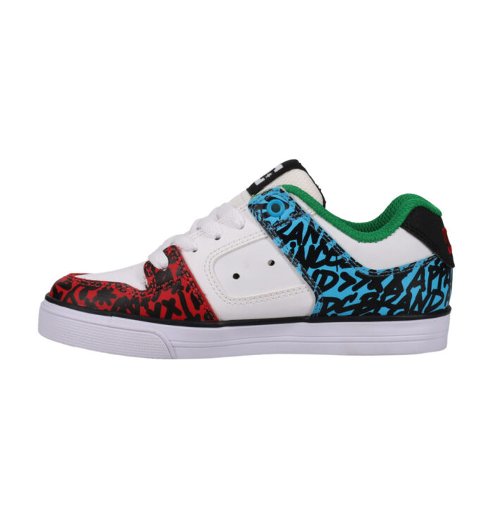 DC YOUTH PURE SHOES WHITE BLUE RED - Image 6