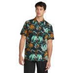 VOLCOM BRAINMELTER FLORAL SHIRT BLACK GREEN