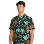 VOLCOM BRAINMELTER FLORAL SHIRT BLACK GREEN - Image 4