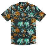 VOLCOM BRAINMELTER FLORAL SHIRT BLACK GREEN - Image 6