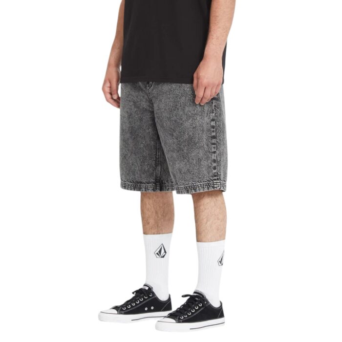 VOLCOM FREAZY LOOSE ELASTICATED WAIST 22 SHORT LIGHT ACID BLACK - Image 3