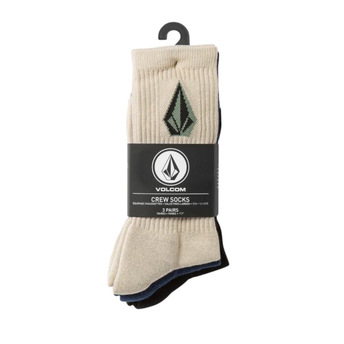 VOLCOM FULL STONE MIX 3PACK SOCKS PALE KHAKI - Εικόνα 2