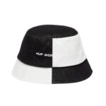 HUF BLOCKOUT BUCKET HAT BLACK WHITE