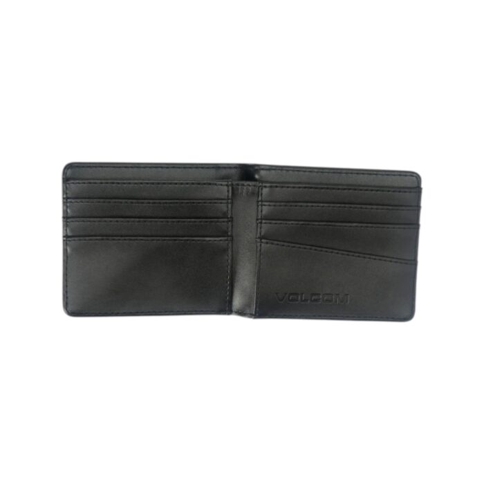 VOLCOM SINGLE STONE LEATHER WALLET BLACK - Image 3