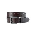 VOLCOM TWO SPIKE LEATHER BELT BROWN