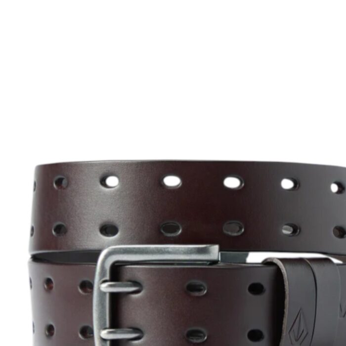VOLCOM TWO SPIKE LEATHER BELT BROWN - Image 3