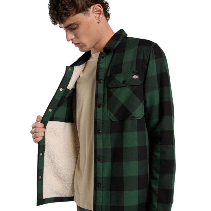 DICKIES LINED SACRAMENTO SHIRT PINE NEEDLE GREEN - Image 7