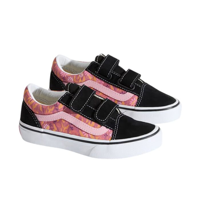 VANS KIDS OLD SKOOL V SHOES PRESSED FLORAL MAUVEWOOD - Image 2