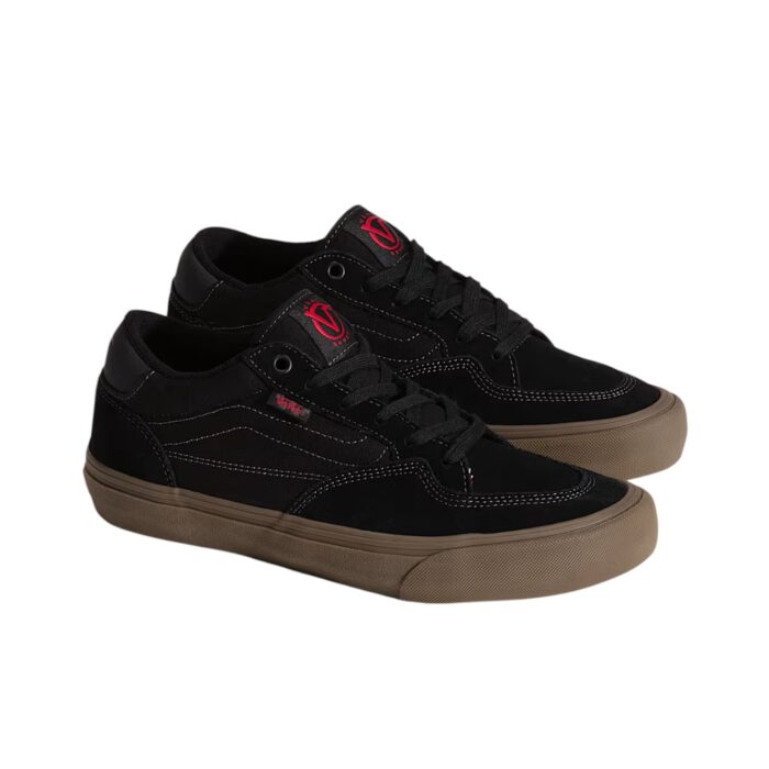 VANS SKATE ROWAN SHOES BLACK DARK GUM - Image 2