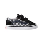 VANS TODDLER OLD SKOOL V SHOES TONAL CHECK BLUE