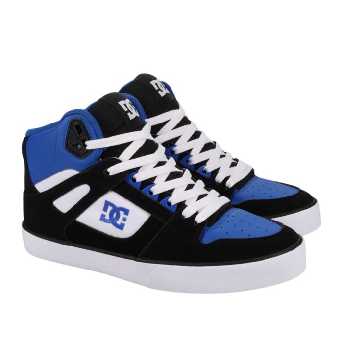 DC PURE HIGH TOP SHOES BLUE BLACK WHITE - Image 2