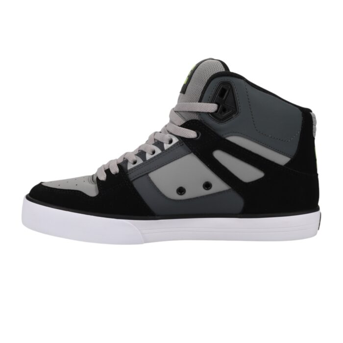 DC PURE HIGH TOP SHOES GREY BLACK - Image 2