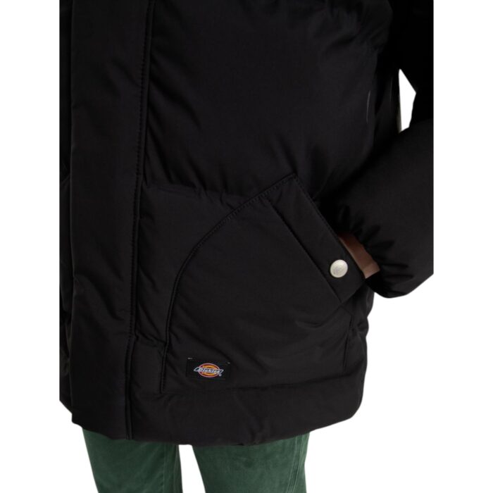 DICKIES EAGLEVILLE HOODED PUFFER JACKET BLACK - Image 4