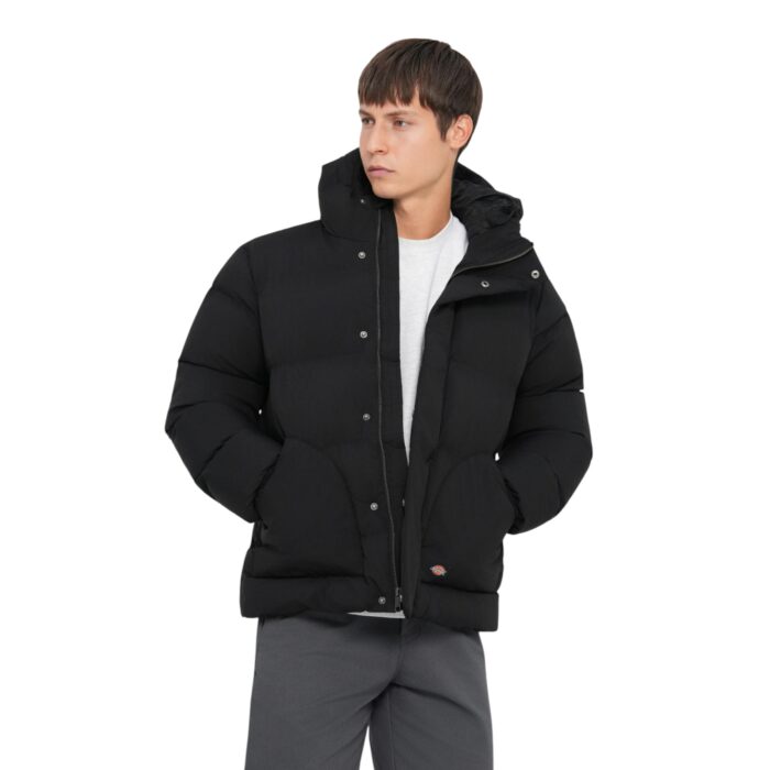 DICKIES EAGLEVILLE HOODED PUFFER JACKET BLACK - Image 3