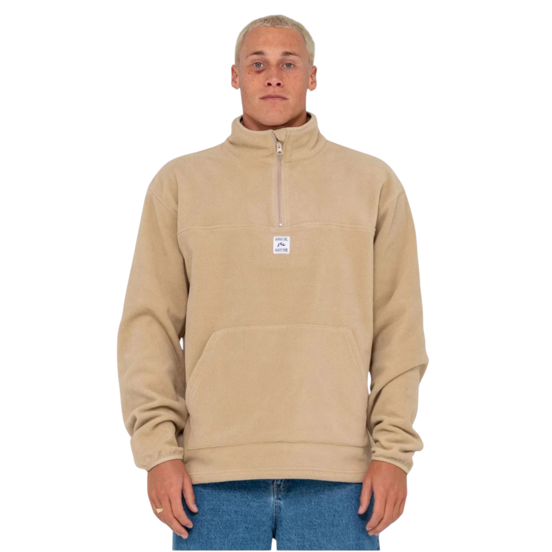 RUSTY CORE DIVISION POLAR FLEECE QUARTER ZIP ABBEY STONE FTM1117-ABS M L XL 70E (1)-Photoroom RUSTY CORE DIVISION POLAR FLEECE QUARTER ZIP ABBEY STONE - Image 1
