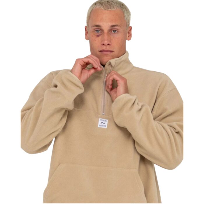 RUSTY CORE DIVISION POLAR FLEECE QUARTER ZIP ABBEY STONE - Image 4