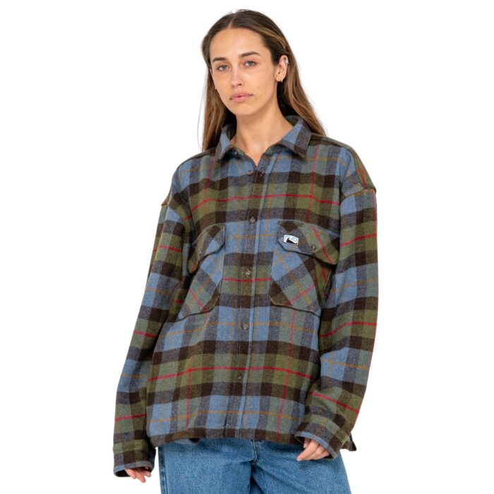 RUSTY MONDO CANE LONG SLEEVE OVER SHIRT SKY BLUE - Image 4