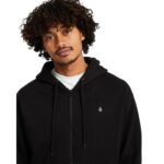 VOLCOM SINGLE STONE ZIP HOODIE BLACK - Image 3