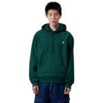 CARHARTT WIP AMERICAN SCRIPT HOODIE DARK FIR - Image 3