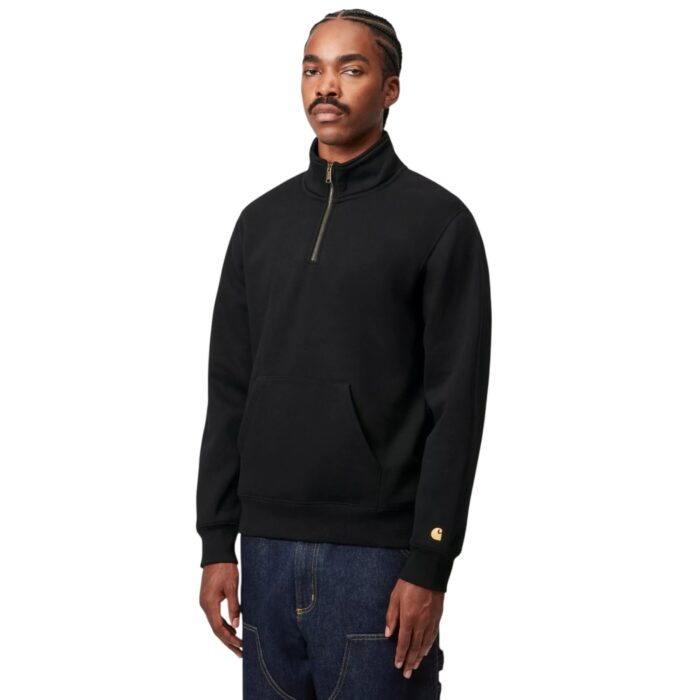 CARHARTT WIP CHASE NECK ZIP BLACK GOLD - Image 4