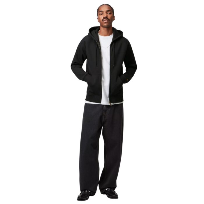 CARHARTT WIP CHASE ZIP HOODIE BLACK GOLD - Image 6