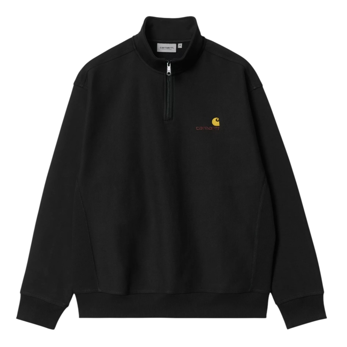 CARHARTT WIP HALF ZIP AMERICAN SCRIPT HOODIE BLACK I027014-89-XX M L XL 95E 01 (1)-Photoroom CARHARTT WIP HALF ZIP AMERICAN SCRIPT HOODIE BLACK - Εικόνα 1