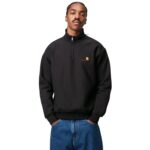 CARHARTT WIP HALF ZIP AMERICAN SCRIPT HOODIE BLACK - Εικόνα 5