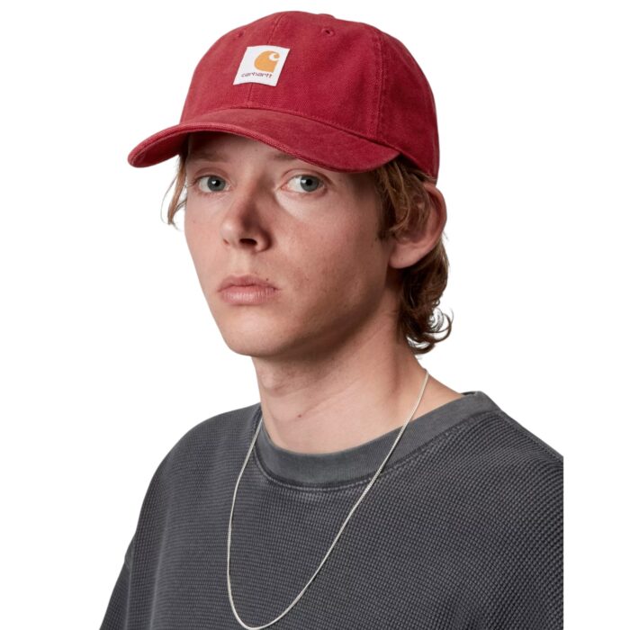 CARHARTT WIP SELBY CANVAS CAP SCARLET STONE WASHED - Image 3