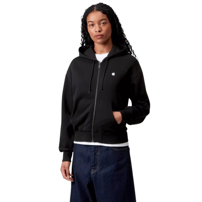 CARHARTT WIP W CASEY ZIP HOODIE BLACK SILVER - Image 3