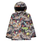 DC BOYS BASIS PRINT SNOW JACKET OUTER WORLD BLACK