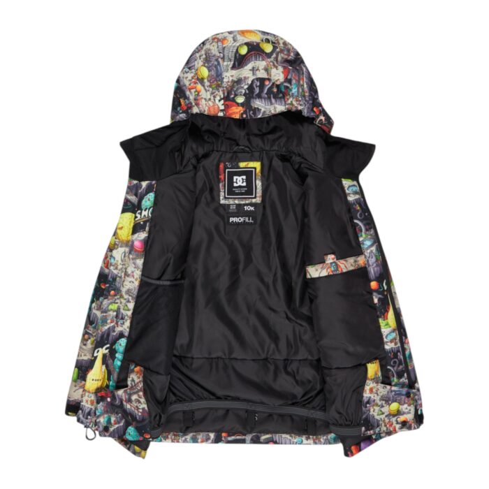 DC BOYS BASIS PRINT SNOW JACKET OUTER WORLD BLACK - Image 2