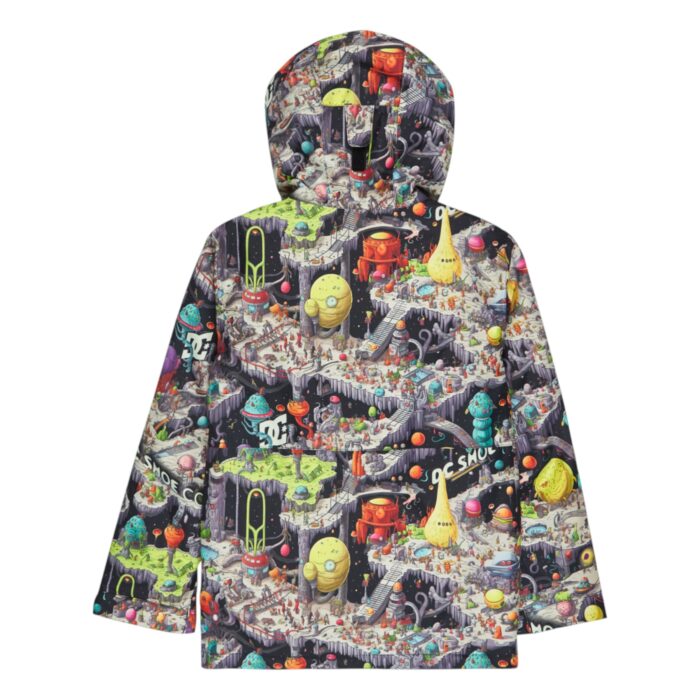DC BOYS BASIS PRINT SNOW JACKET OUTER WORLD BLACK - Image 3