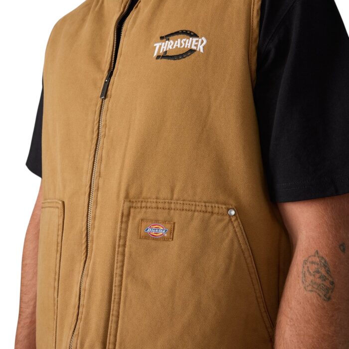 DICKIES X THRASHER VEST BROWN DUCK - Image 4