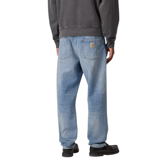 CARHARTT WIP NEWEL PANT BLUE LIGHT USED WASH - Image 2