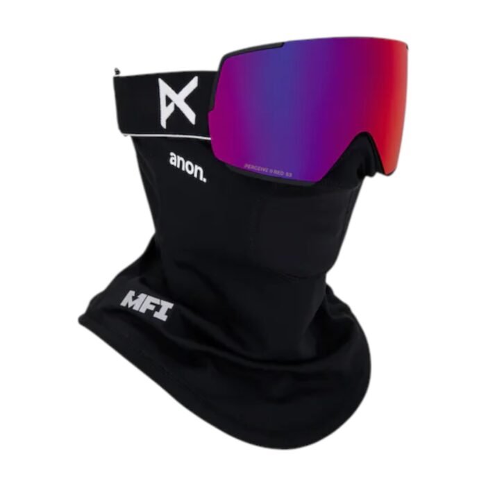 ANON M5 FLAT TORIC MFI SNOW GOGGLES BLACK PERCEIVE SUNNY RED BONUS LENS CLOUDY BURST - Image 5