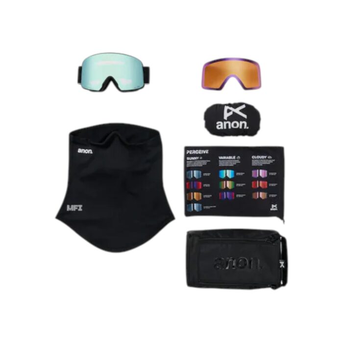 ANON M6 CYLINDRICAL MFI SNOW GOGGLES BLACK PERCEIVE VARIABLE BLUE BONUS LENS PERCEIVE CLOUDY PINK - Εικόνα 6