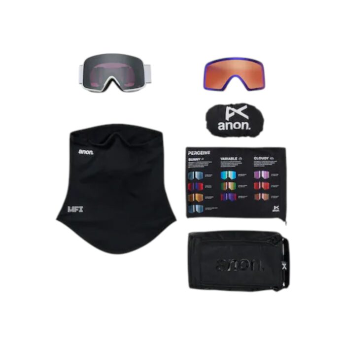 ANON M6 CYLINDRICAL MFI SNOW GOGGLES WHITE PERCEIVE SUNNY ONYX BONUS LENS PERCEIVE VARIABLE VIOLET - Image 6