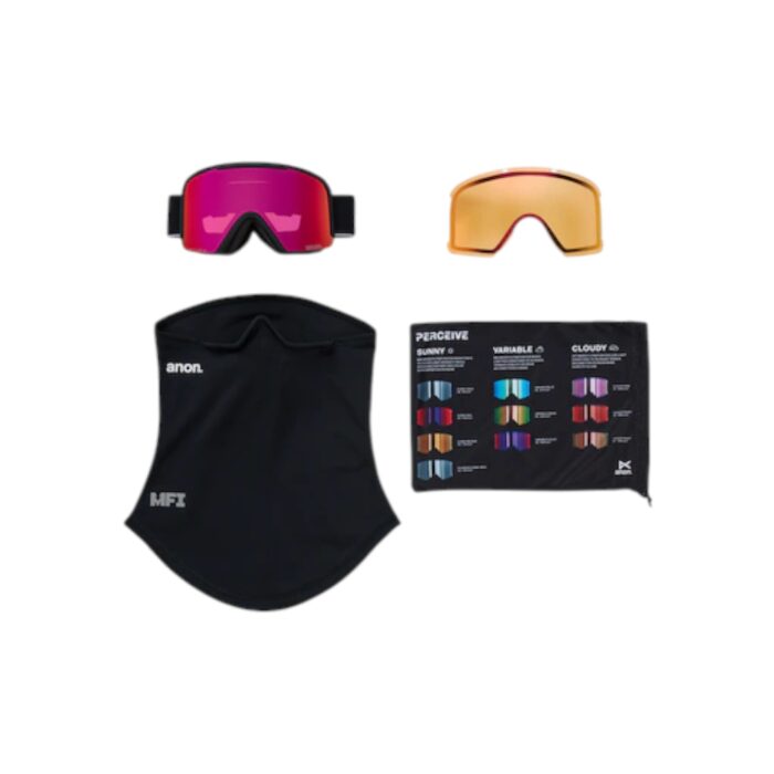 ANON NESA MFI SNOW GOGGLES BLACK PERCEIVE SUNNY RED BONUS LENS PERCEIVE CLOUDY BURST - Εικόνα 5