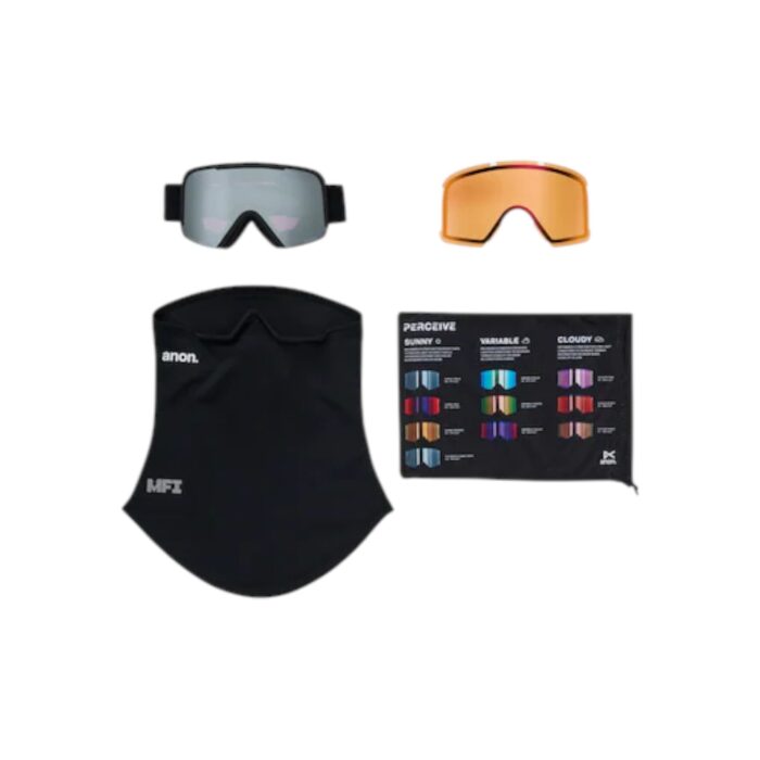 ANON NESA MFI SNOW GOGGLES SMOKE PERCEIVE SUNNY ONYX BONUS LENS PERCEIVE CLOUDY BURST - Image 6
