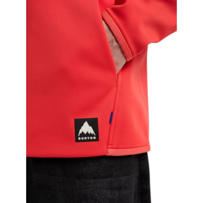 BURTON CROWN WEATHERPROOF FLEECE HOODIE FIESTA RED - Image 3