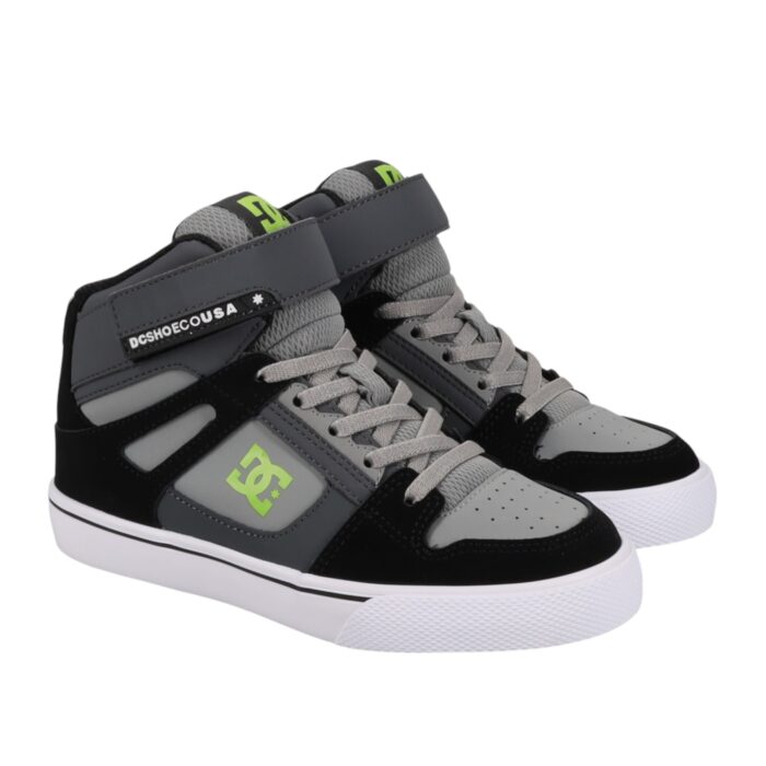 DC YOUTH PURE HIGH TOP EV SHOES GREY BLACK - Image 2
