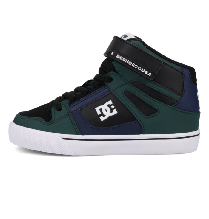 DC YOUTH PURE HIGH TOP EV SHOES GREEN BLACK NAVY - Image 5