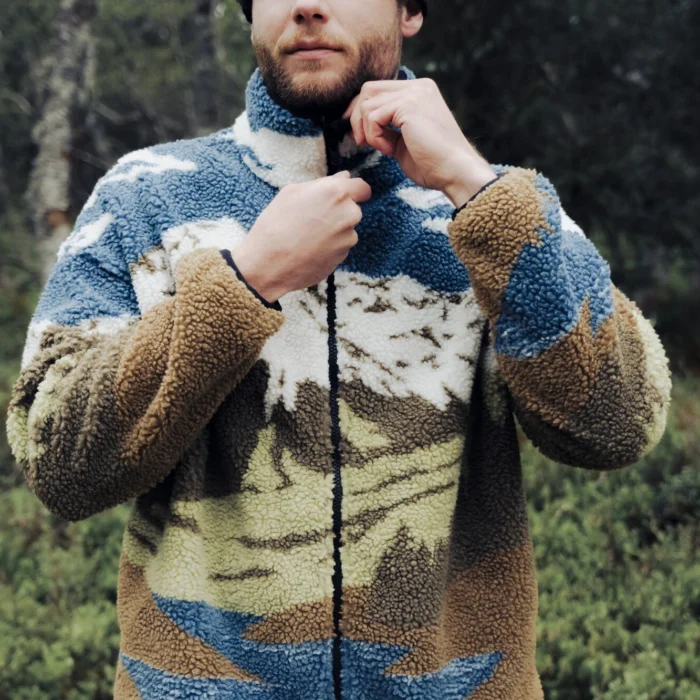 PICTURE HAFDALS ZIP FLEECE CLOUDY LANDSC SHERPA - Image 4