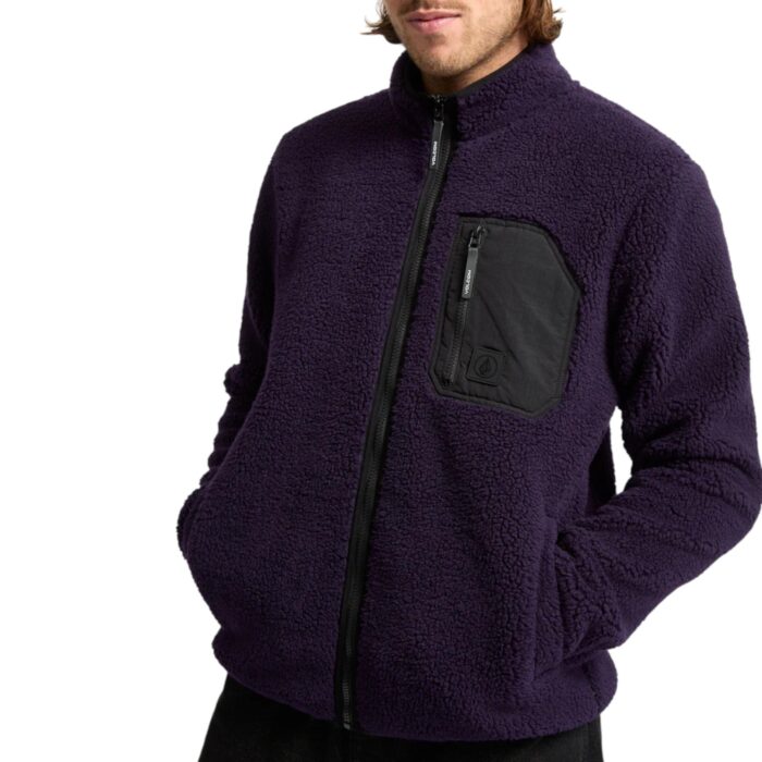 VOLCOM MUZZER FUZZAR ZIP SHERPA FLEECE DARK PURPLE - Image 5