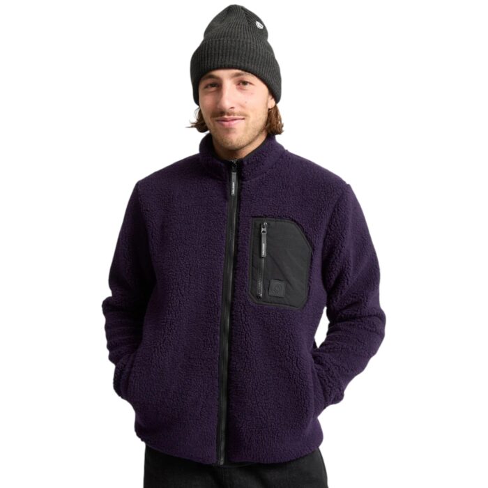 VOLCOM MUZZER FUZZAR ZIP SHERPA FLEECE DARK PURPLE - Image 6