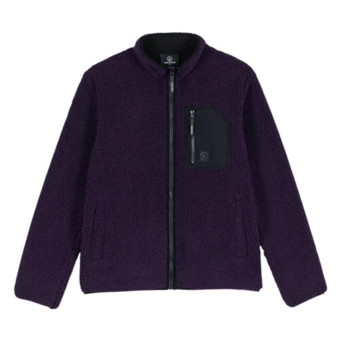 VOLCOM MUZZER FUZZAR ZIP SHERPA FLEECE DARK PURPLE - Image 9