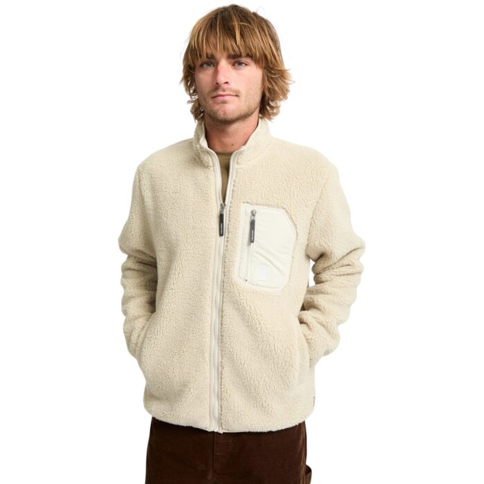 VOLCOM MUZZER FUZZAR ZIP SHERPA FLEECE STONE - Image 4