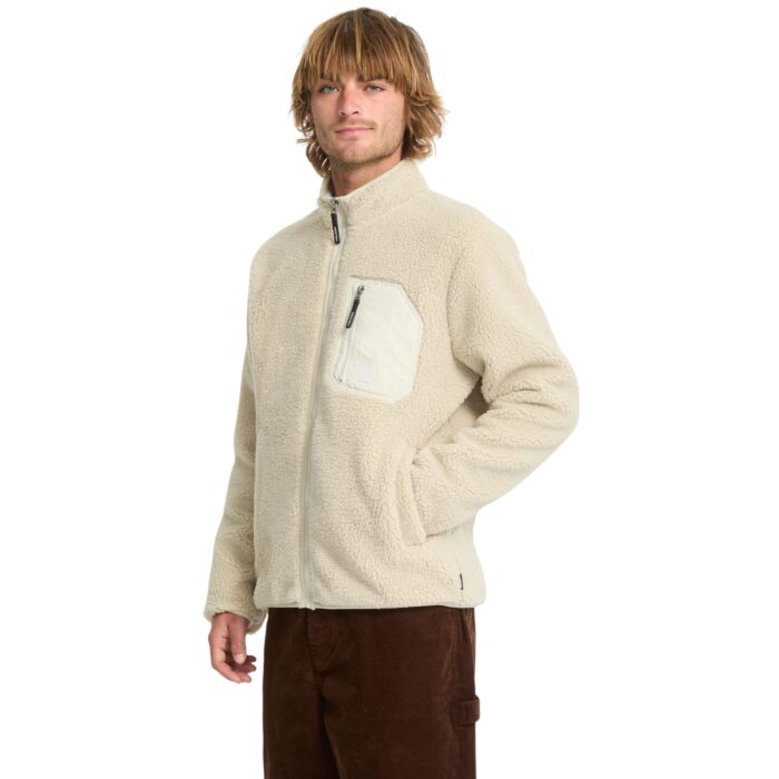 VOLCOM MUZZER FUZZAR ZIP SHERPA FLEECE STONE - Image 3
